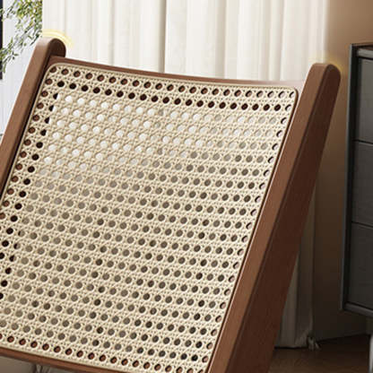 Rustic Solid Wood Rattan Recliner