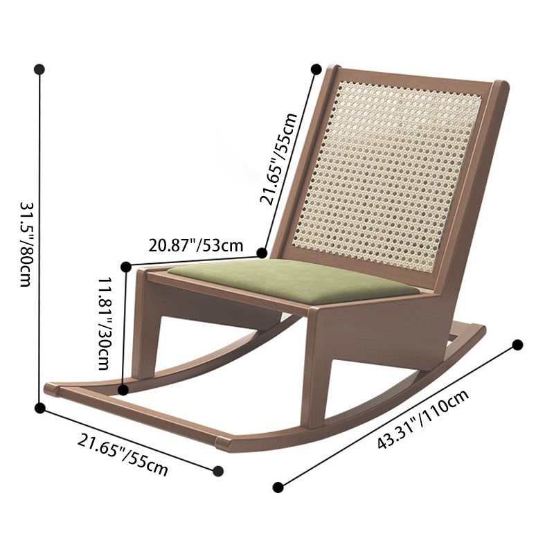 Rustic Solid Wood Rattan Recliner