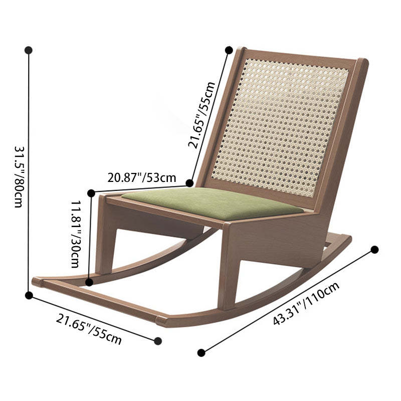 Rustic Solid Wood Rattan Recliner
