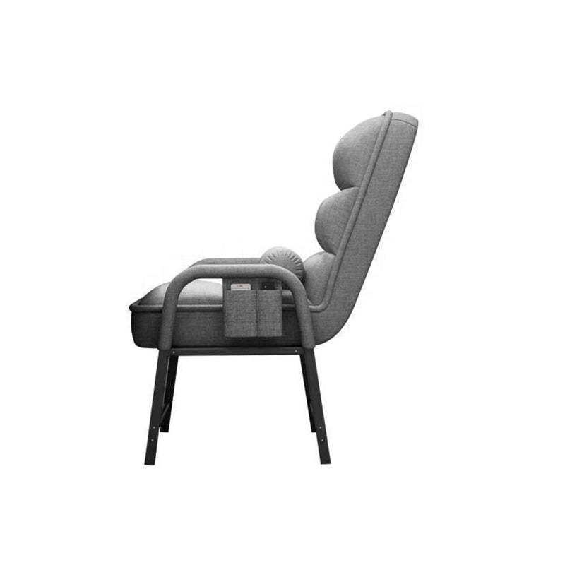 Modern Fabric Desk Chair with Backrest Storage Bag Pillow