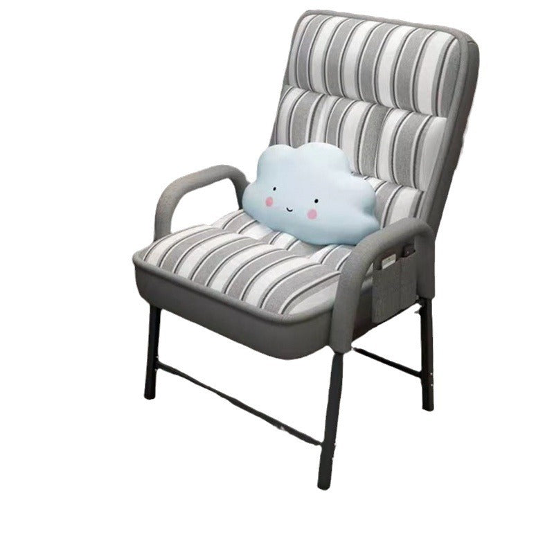 Modern Fabric Desk Chair with Backrest Storage Bag Pillow