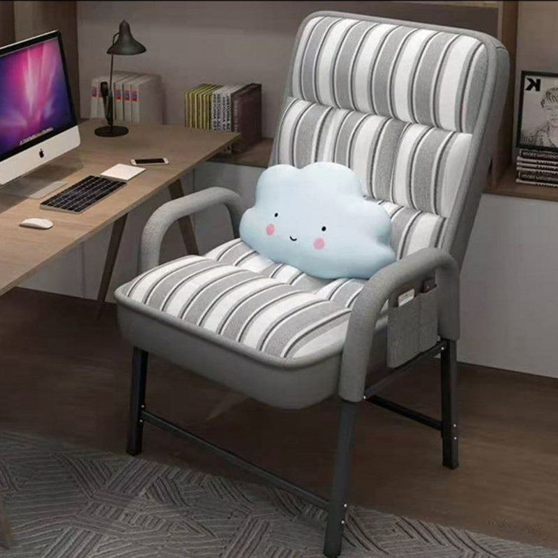 Modern Fabric Desk Chair with Backrest Storage Bag Pillow — Green + Storage Bag + Pillow