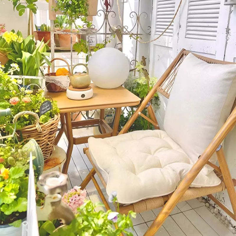 Rustic Rattan Foldable Recliner