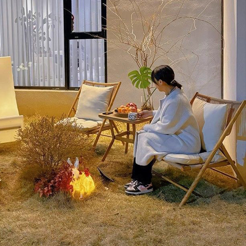 Rustic Rattan Foldable Recliner