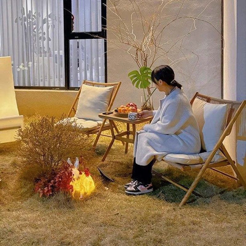 Rustic Rattan Foldable Recliner