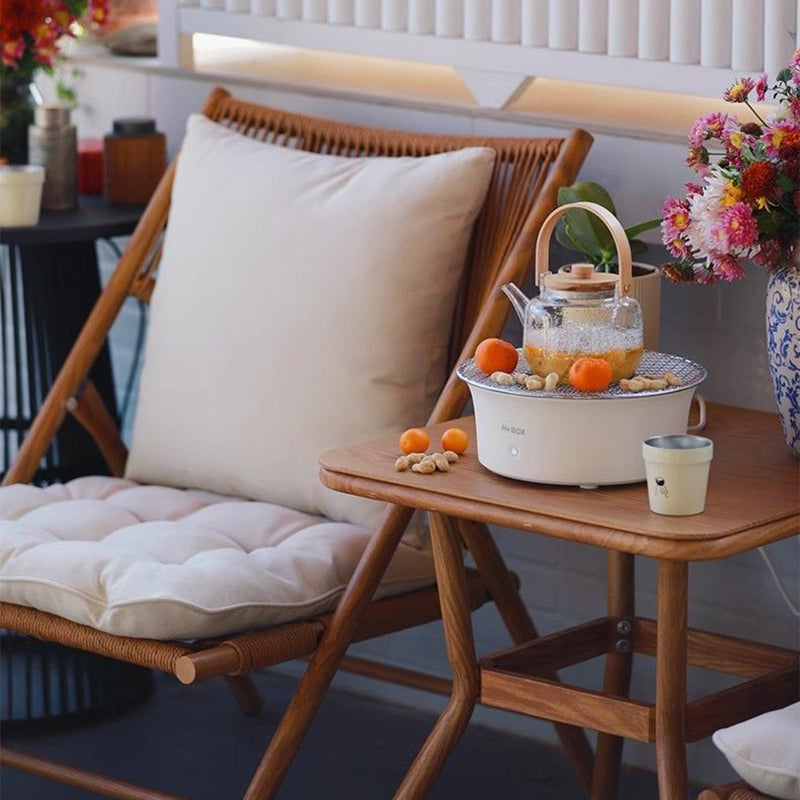 Rustic Rattan Foldable Recliner