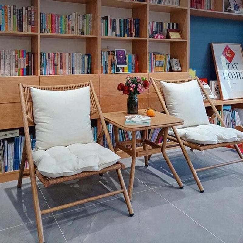 Rustic Rattan Foldable Recliner