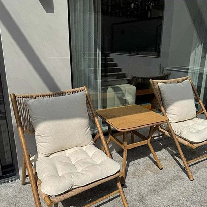 Rustic Rattan Foldable Recliner