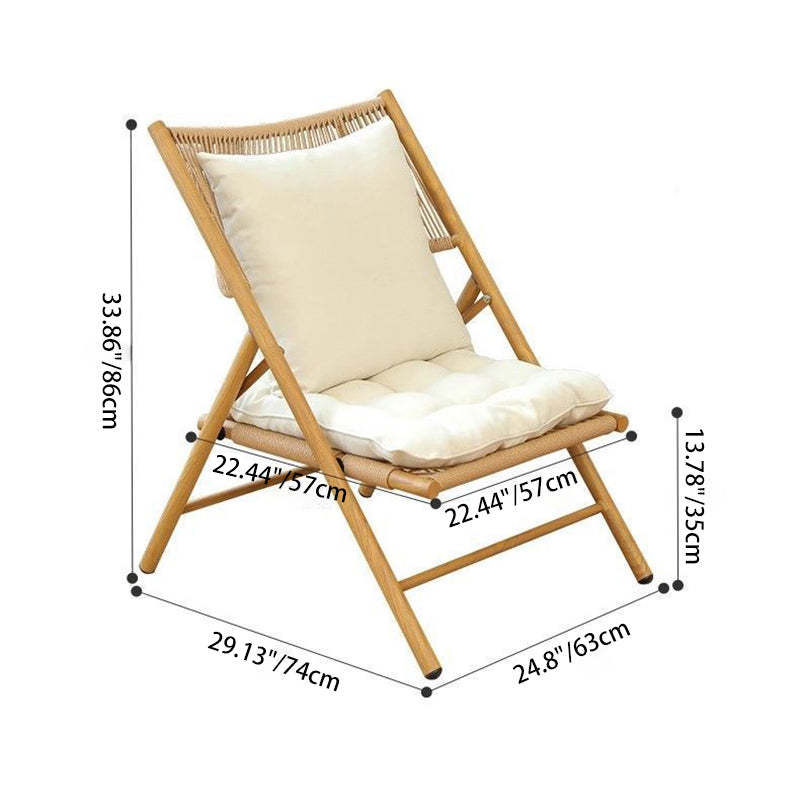 Rustic Rattan Foldable Recliner