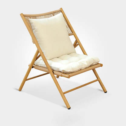 Rustic Rattan Foldable Recliner
