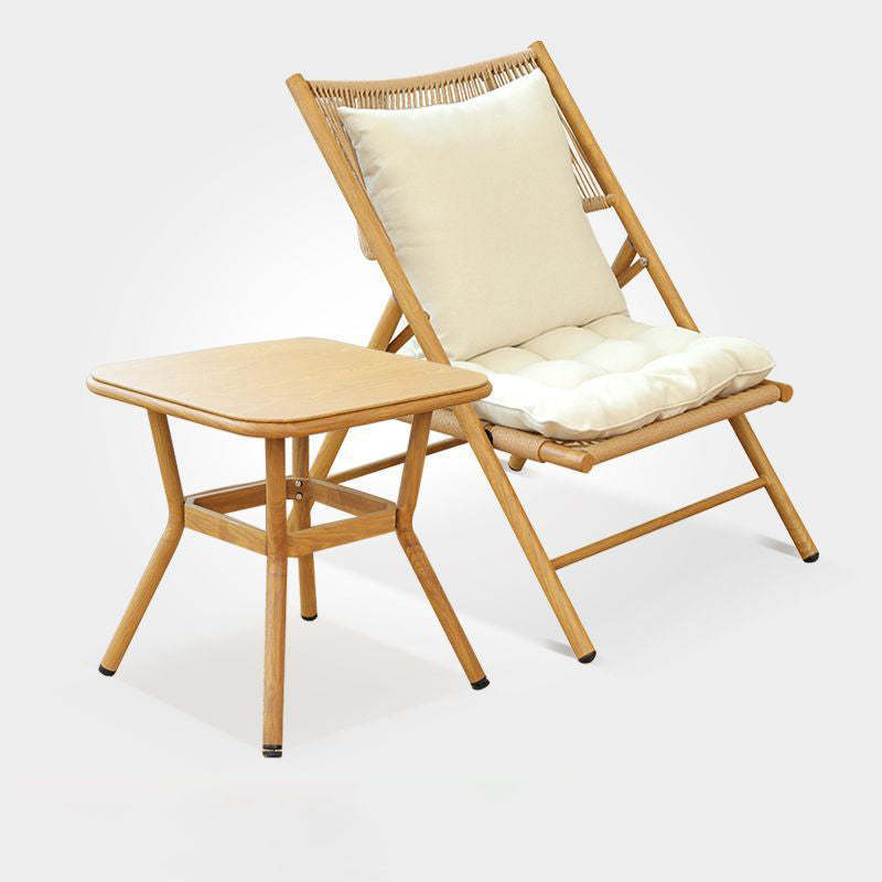 Rustic Rattan Foldable Recliner