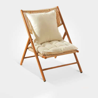 Rustic Rattan Foldable Recliner