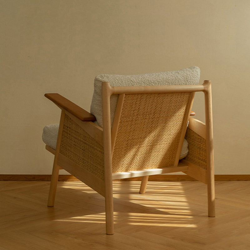 Scandinavian Rattan Wood Accent Chair