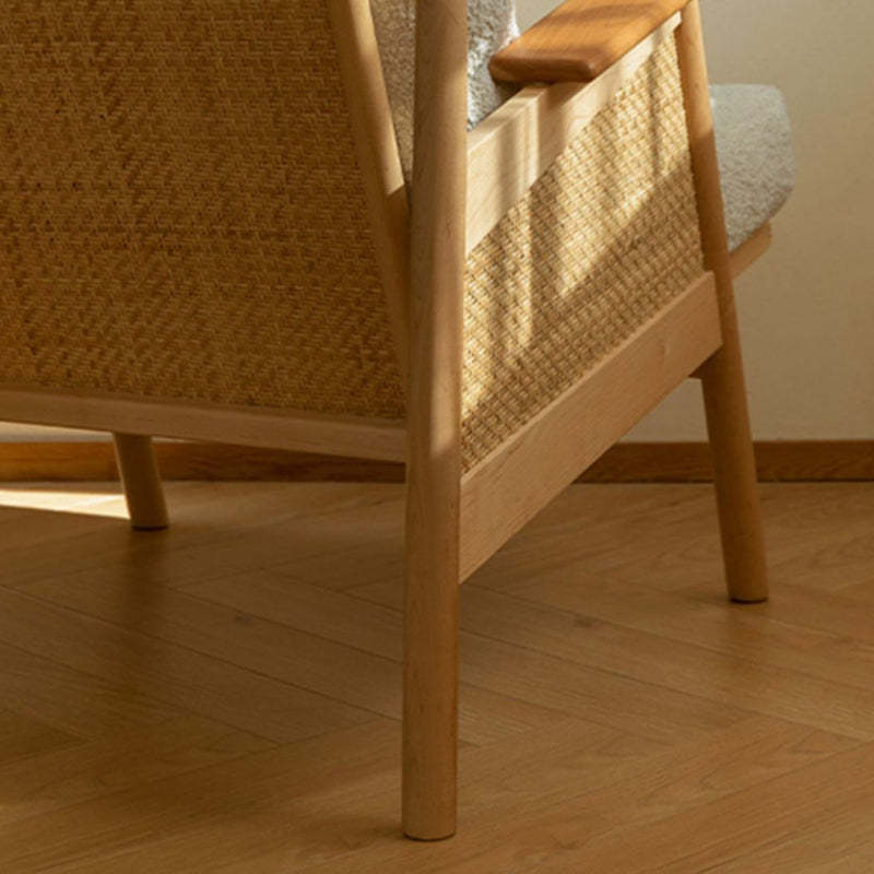 Scandinavian Rattan Wood Accent Chair