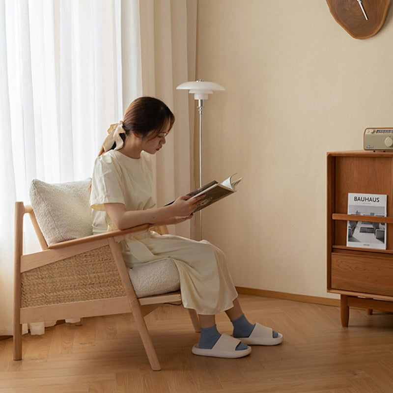 Scandinavian Rattan Wood Accent Chair