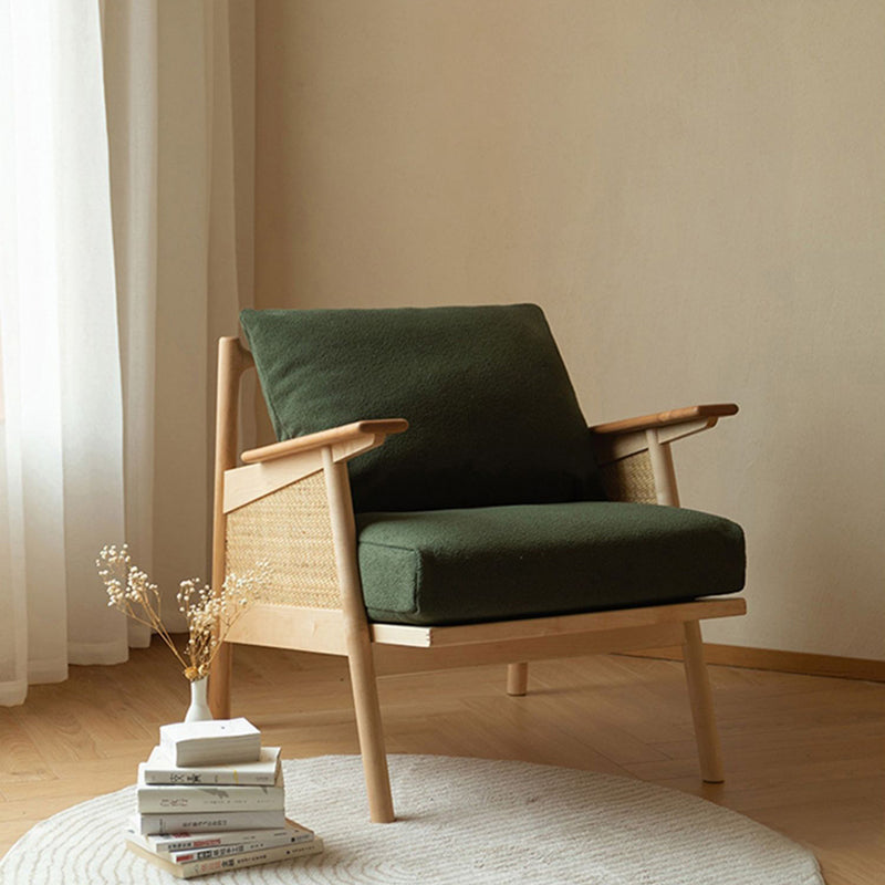 Scandinavian Rattan Wood Accent Chair
