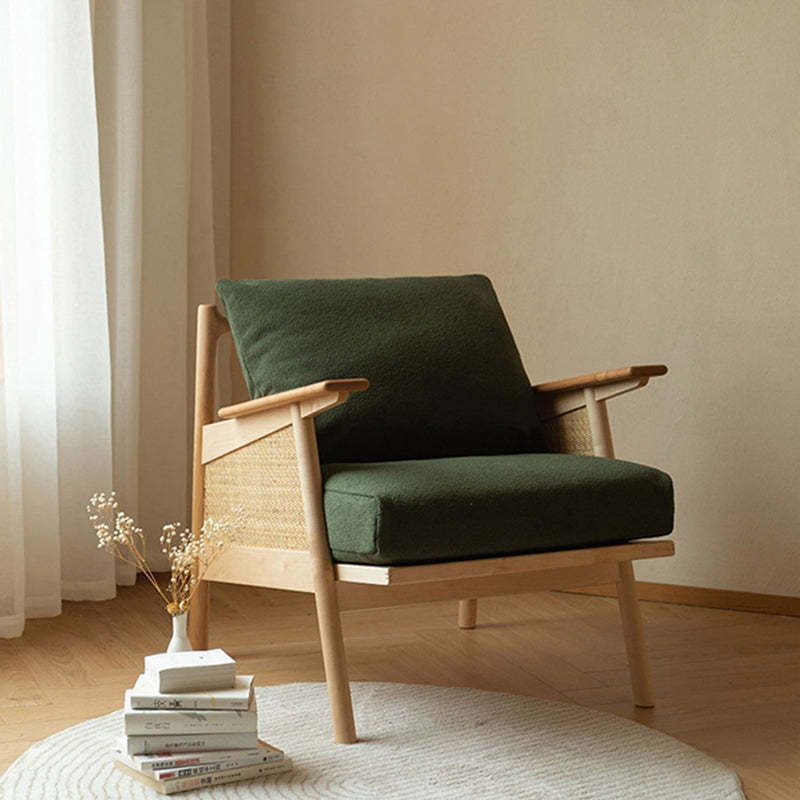 Scandinavian Rattan Wood Accent Chair