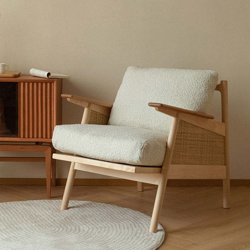 Scandinavian Rattan Wood Accent Chair
