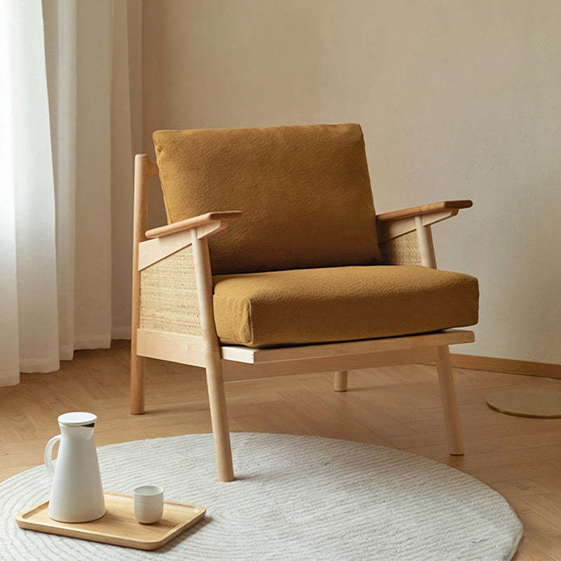 Scandinavian Rattan Wood Accent Chair