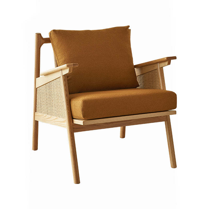 Scandinavian Rattan Wood Accent Chair
