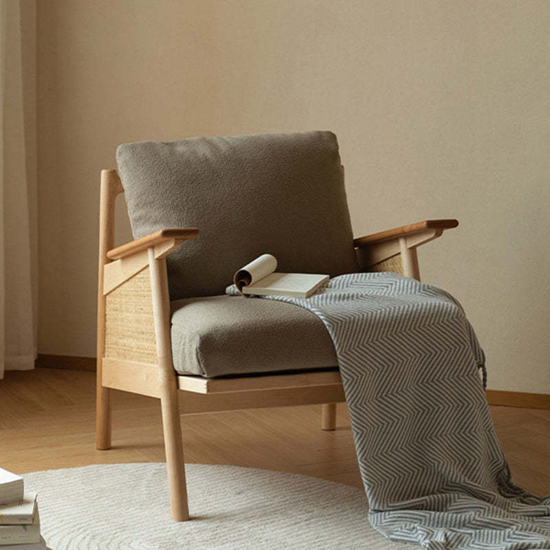Scandinavian Rattan Wood Accent Chair