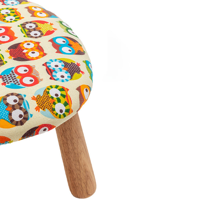 Cartoon Animal Fabric Wood Low Stool