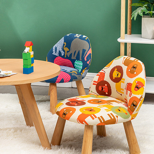 Cartoon Animal Fabric Wood Low Stool