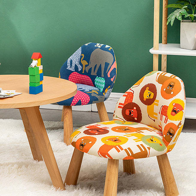 Cartoon Animal Fabric Wood Low Stool