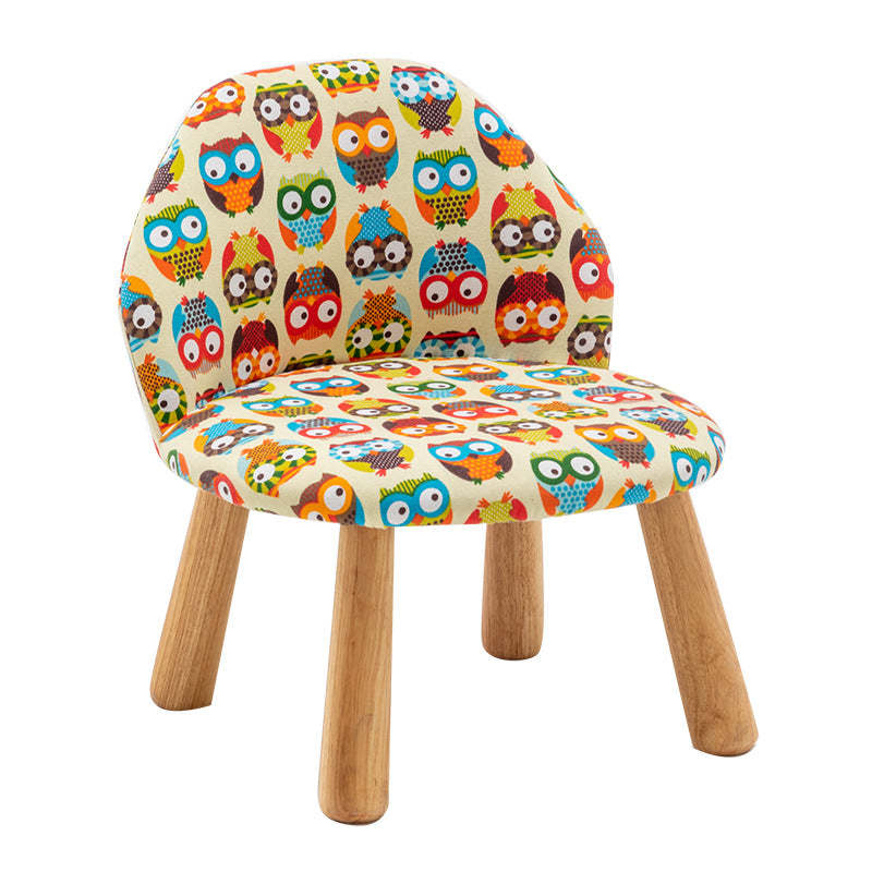 Cartoon Animal Fabric Wood Low Stool
