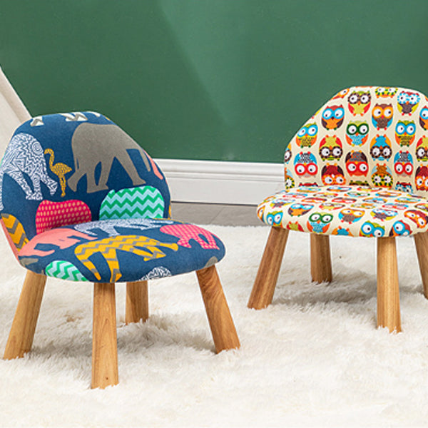 Cartoon Animal Fabric Wood Low Stool