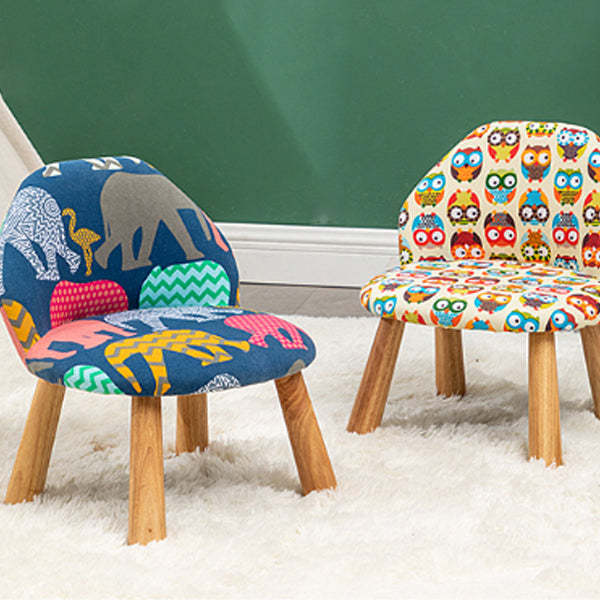 Cartoon Animal Fabric Wood Low Stool — A