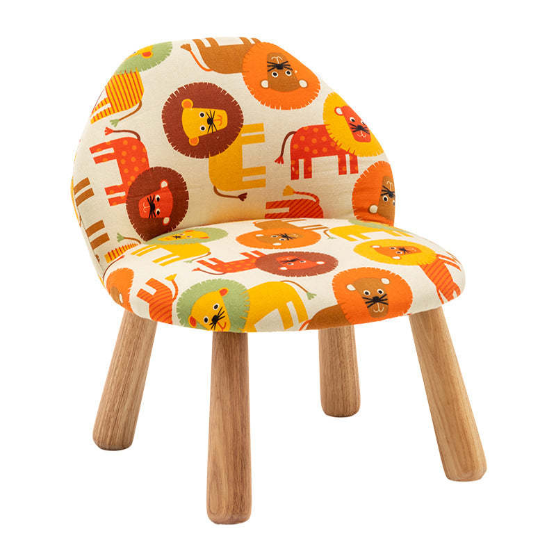 Cartoon Animal Fabric Wood Low Stool