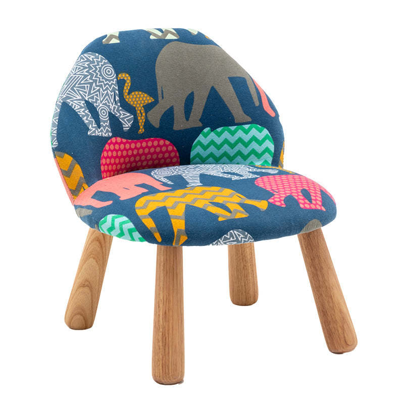 Cartoon Animal Fabric Wood Low Stool