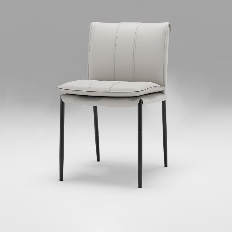 Contemporary Leather Iron Dining Chair