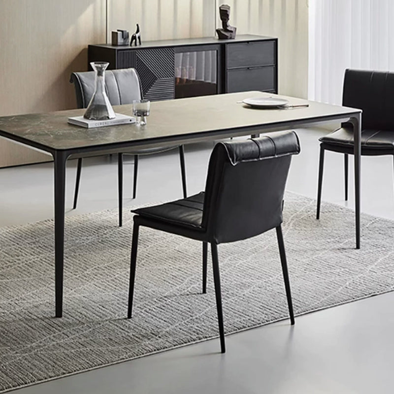 Contemporary Leather Iron Dining Chair