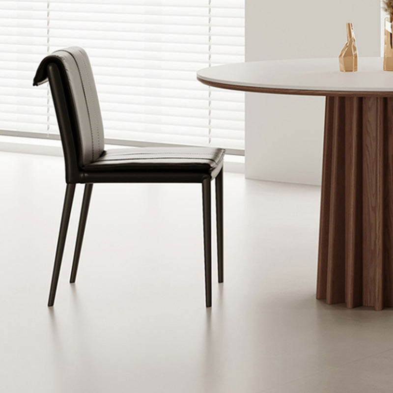 Contemporary Leather Iron Dining Chair