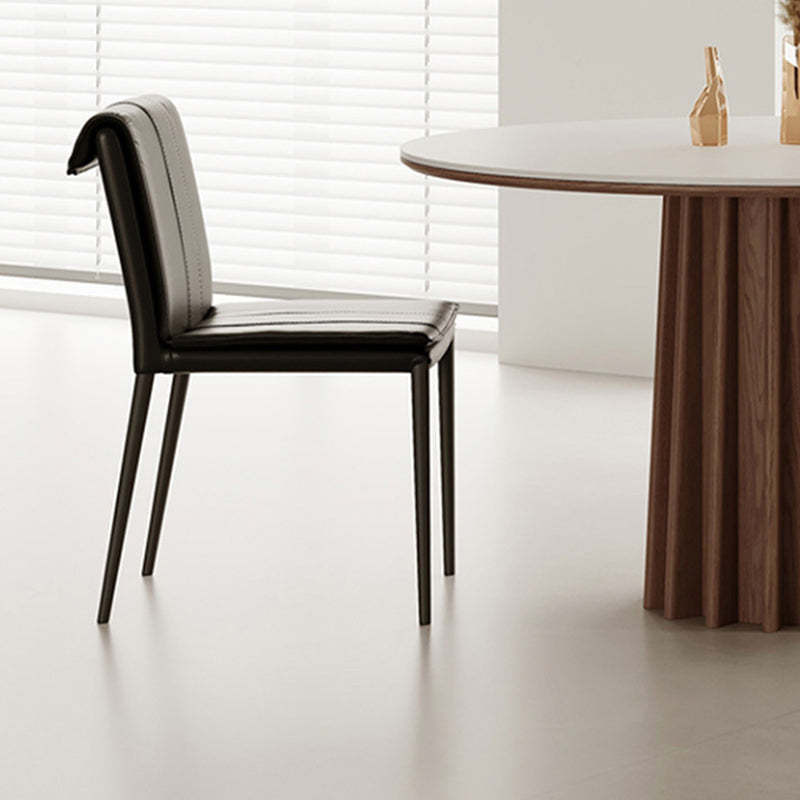 Contemporary Leather Iron Dining Chair
