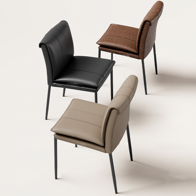 Contemporary Leather Iron Dining Chair