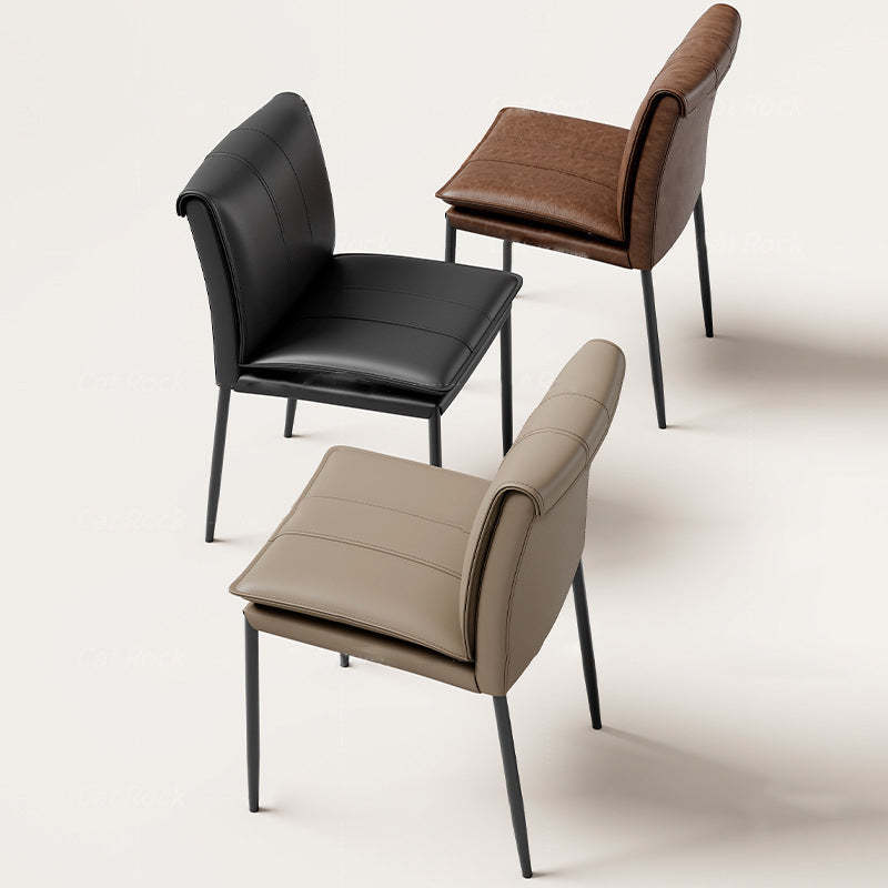 Contemporary Leather Iron Dining Chair