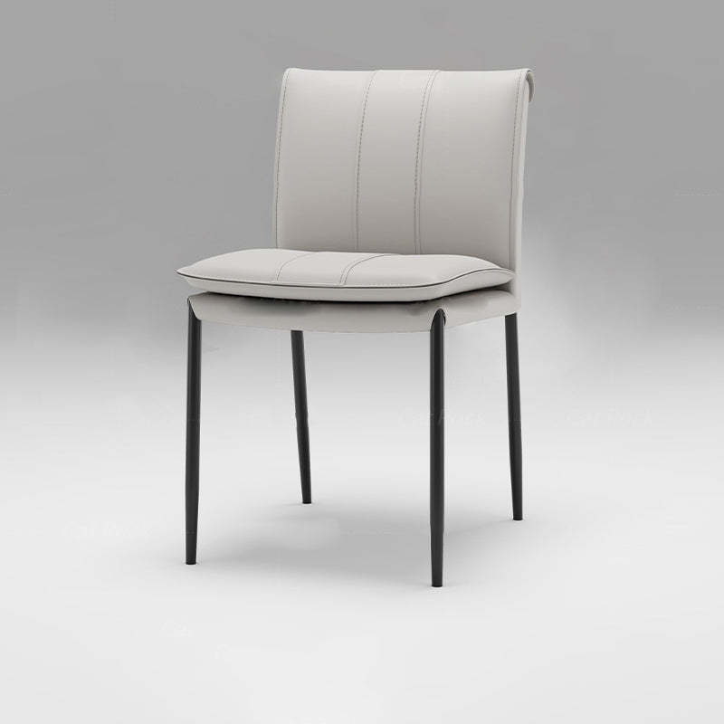 Contemporary Leather Iron Dining Chair