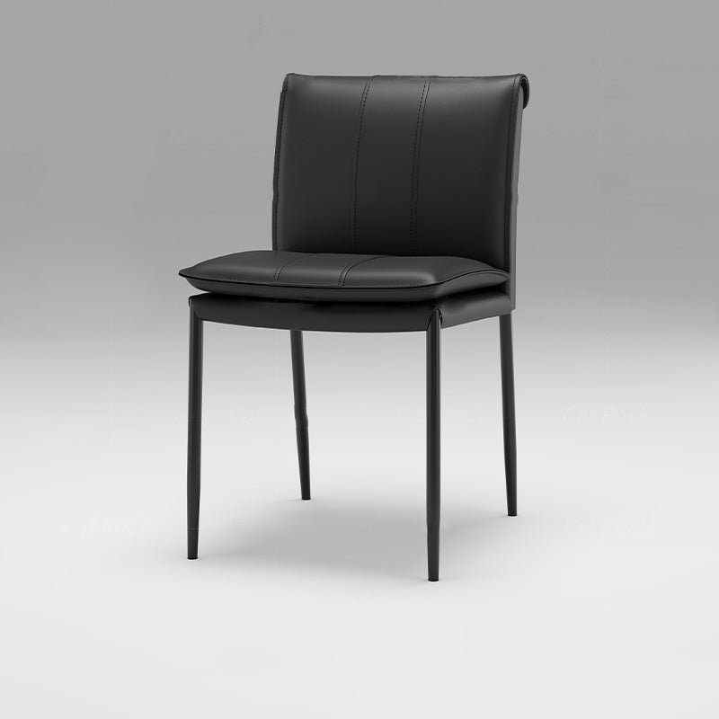 Contemporary Leather Iron Dining Chair