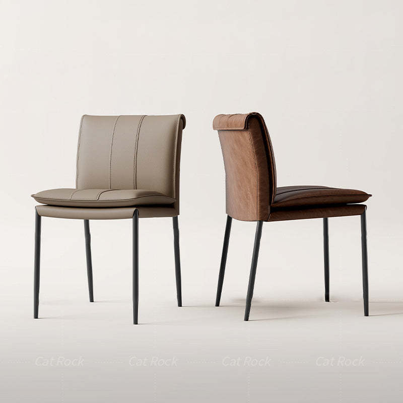 Contemporary Leather Iron Dining Chair