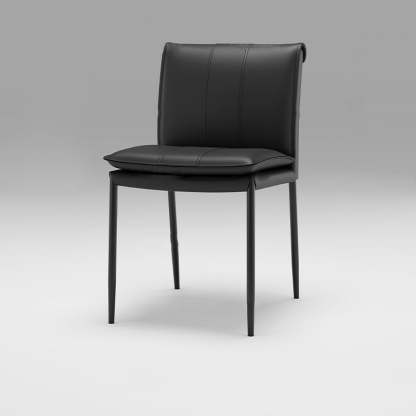 Contemporary Leather Iron Dining Chair