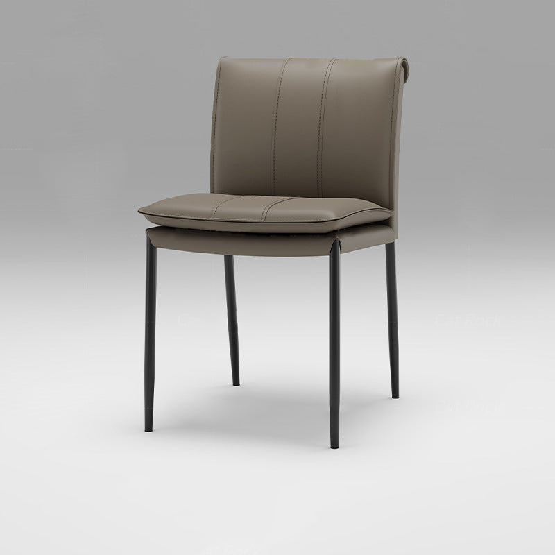 Contemporary Leather Iron Dining Chair