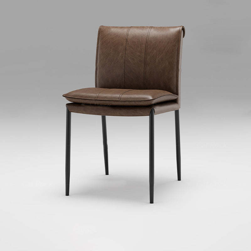 Contemporary Leather Iron Dining Chair