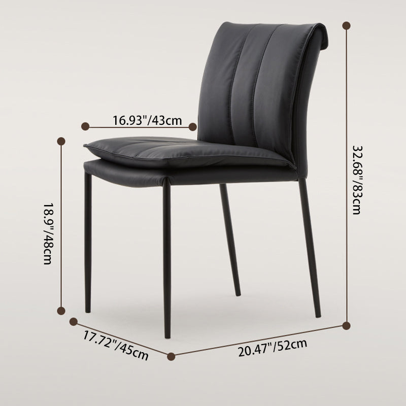 Contemporary Leather Iron Dining Chair — White