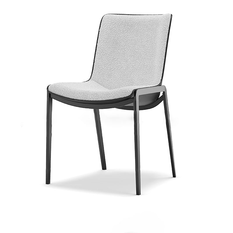 Contemporary Lambswool Steel Dining Chair
