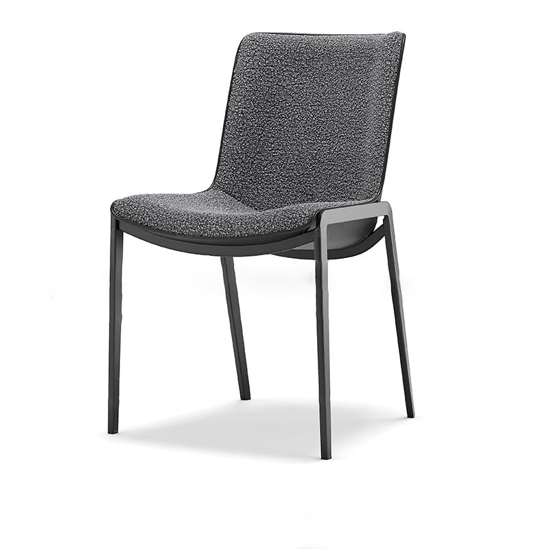 Contemporary Lambswool Steel Dining Chair
