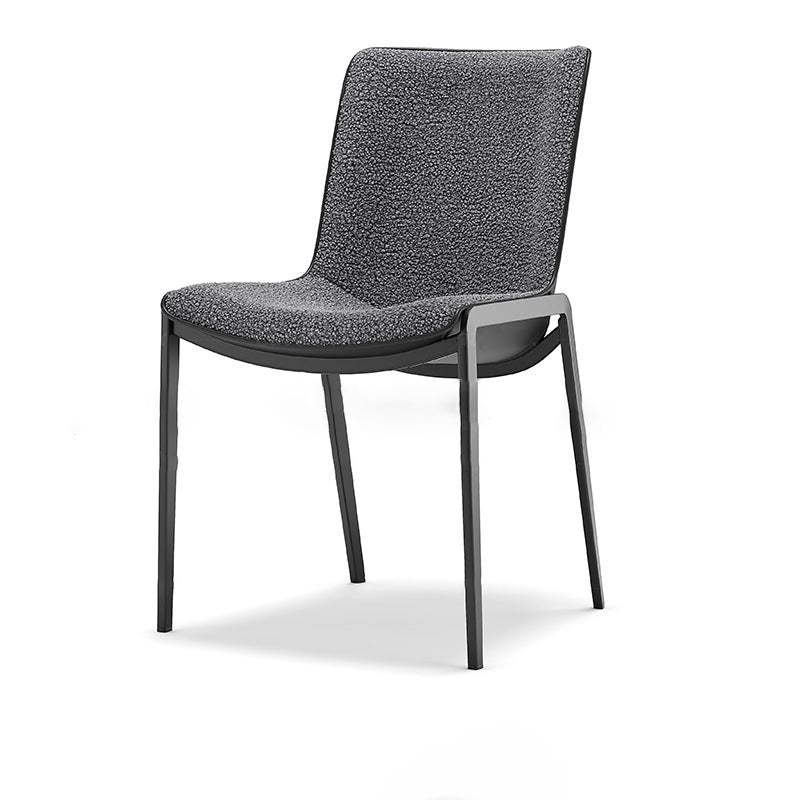 Contemporary Lambswool Steel Dining Chair