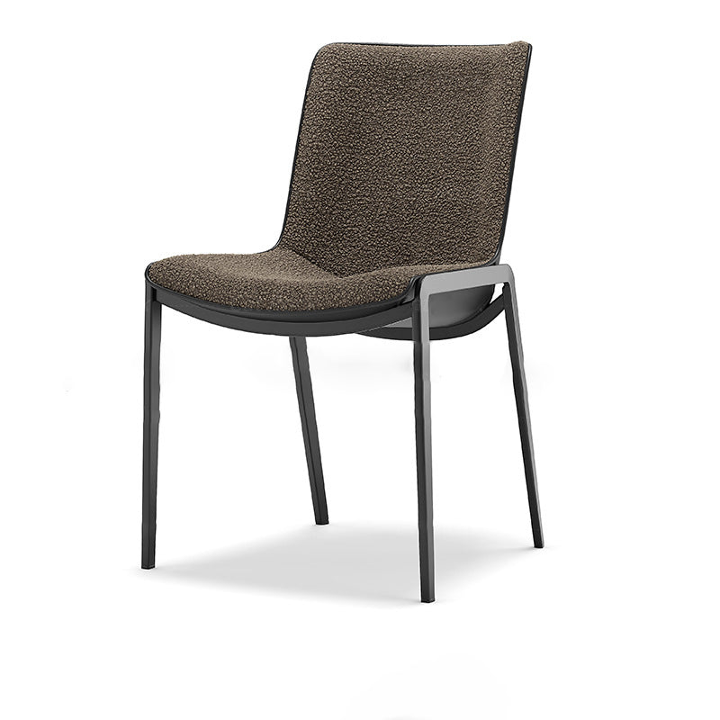 Contemporary Lambswool Steel Dining Chair